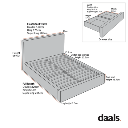 Forte Drawer Bed with Storage, Oatmeal Weave