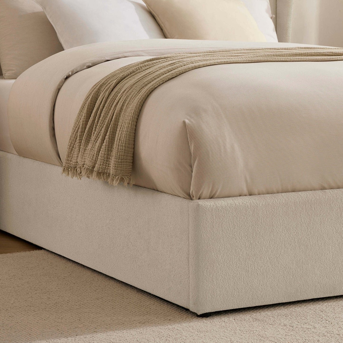 Berkeley Ottoman Storage Bed - Chenille Ecru
