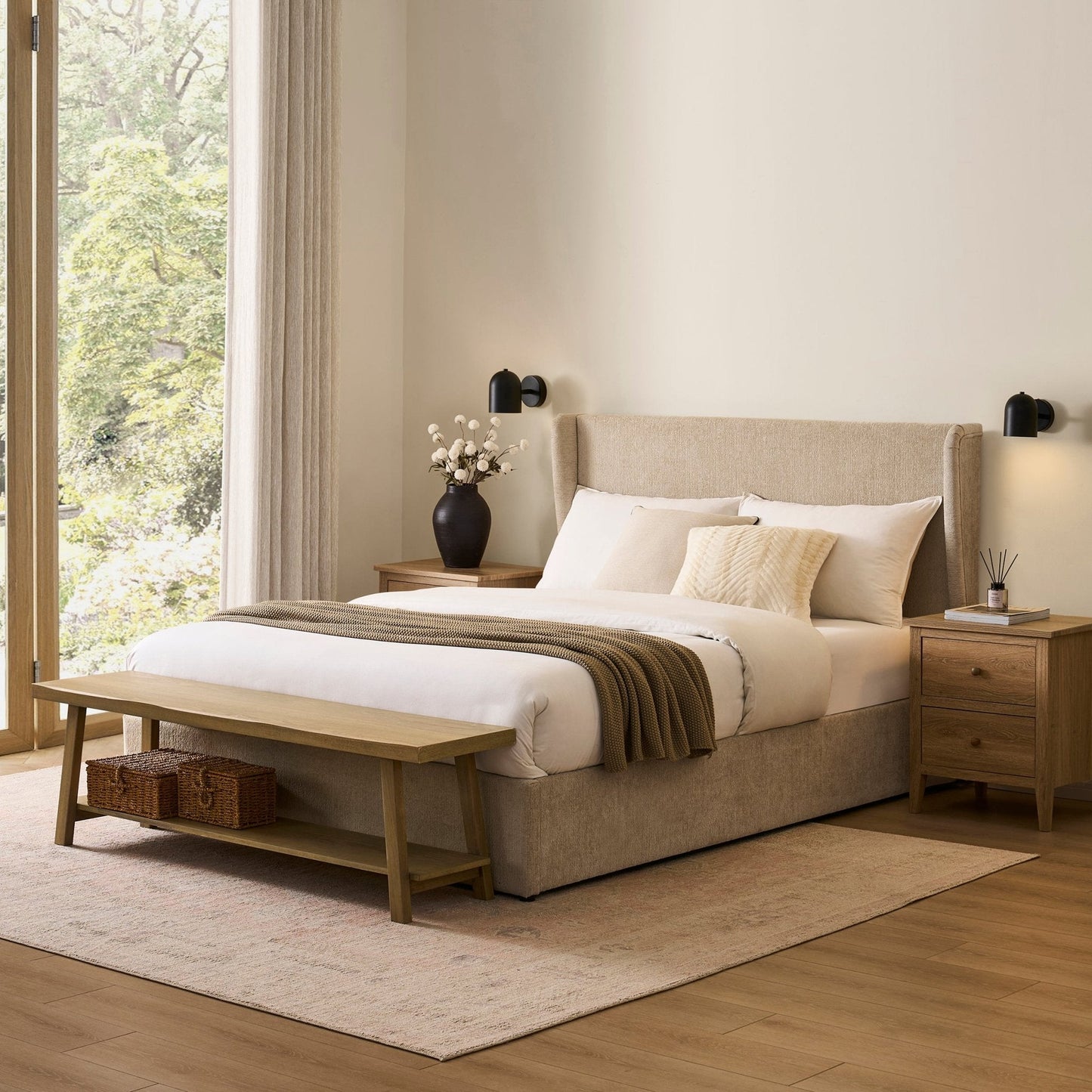Berkeley Ottoman Storage Bed - Textured Oatmeal