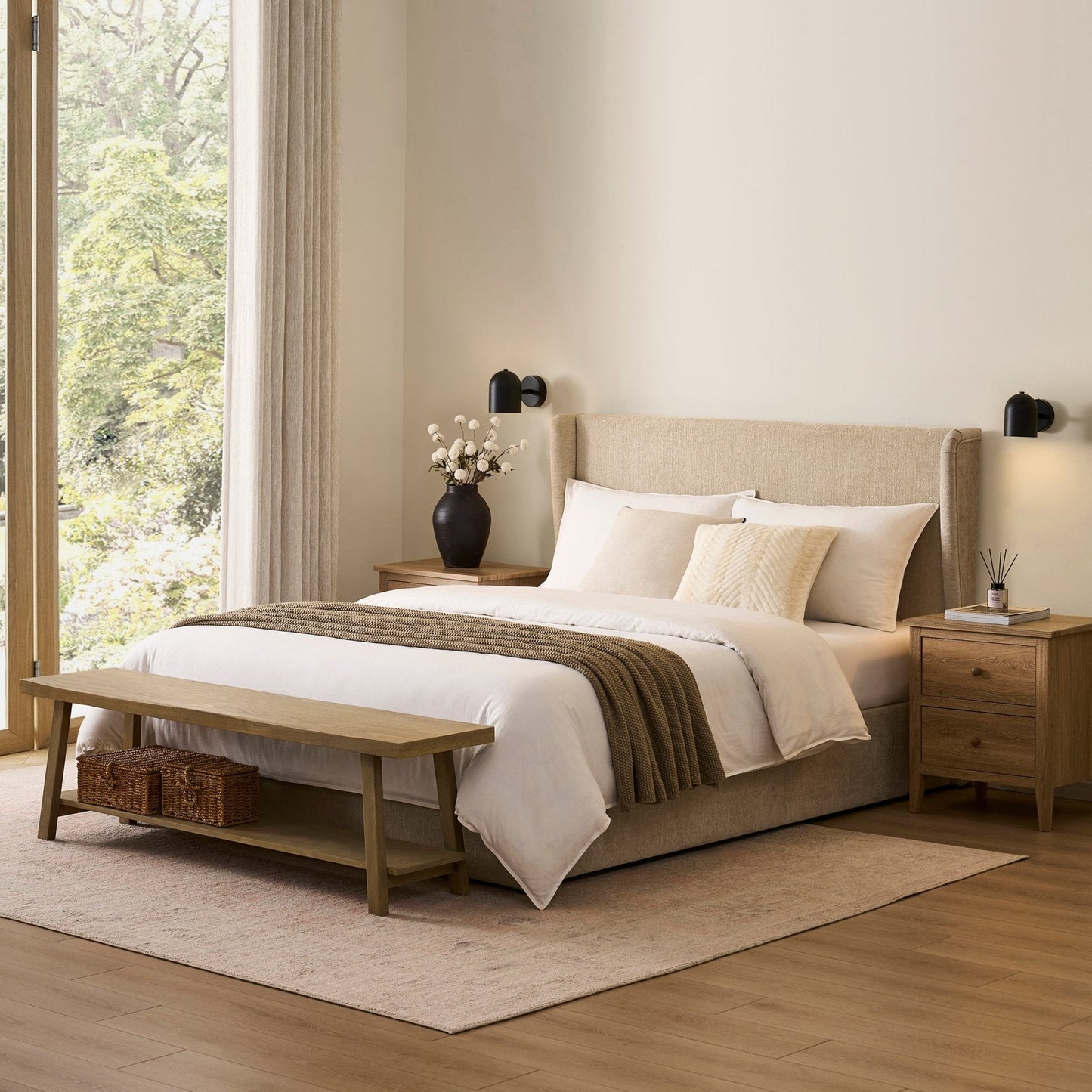 Berkeley Ottoman Storage Bed - Textured Oatmeal