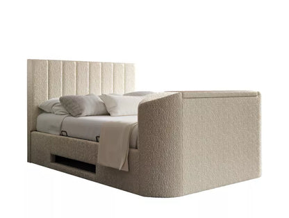 Berkley Upholstered Boucle Ivory Ottoman TV Bed – view 2