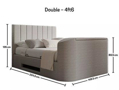 Berkley Upholstered Linea Fog Ottoman TV Bed – view 3