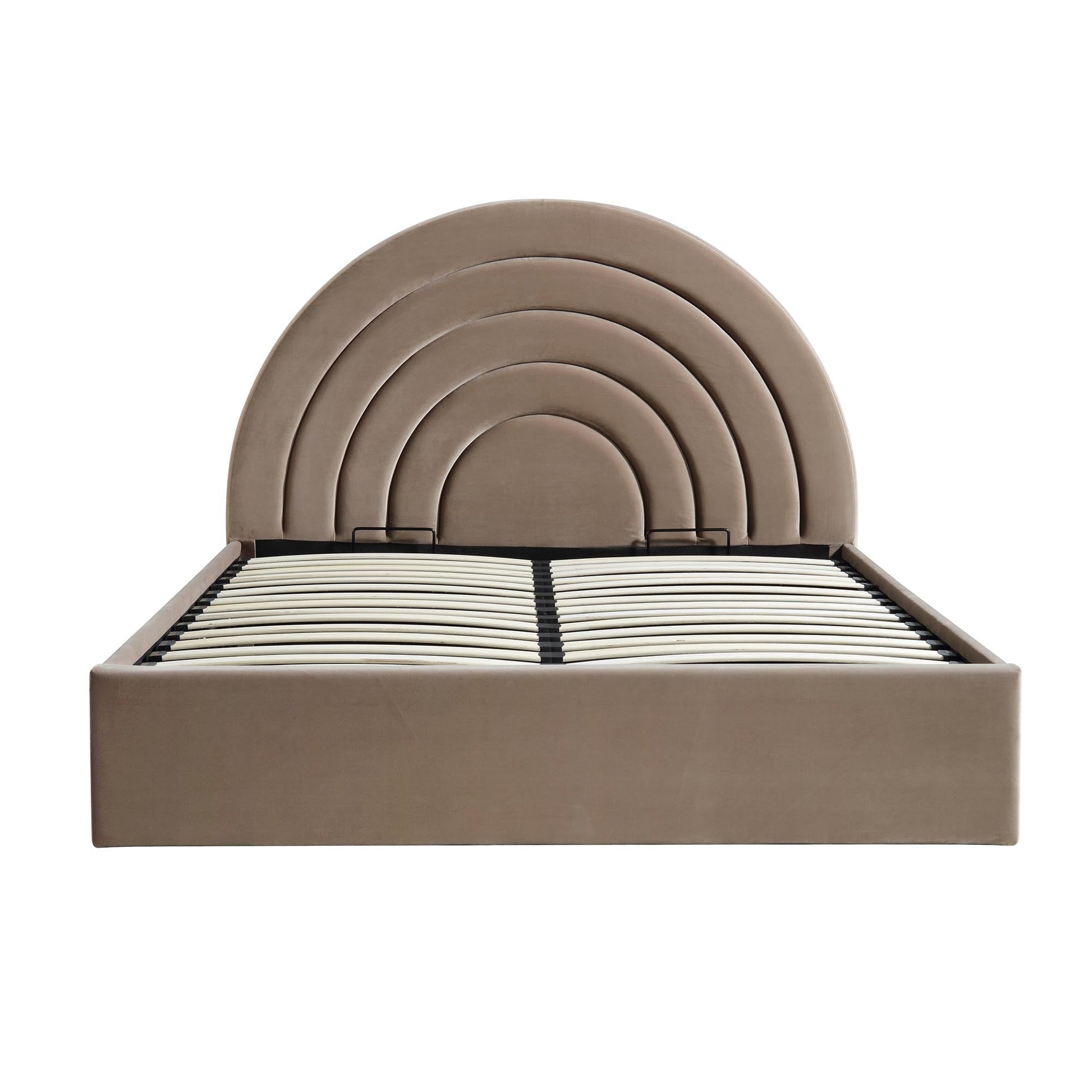 Archer Mink Velvet Ottoman Bed with Storage