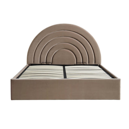 Archer Mink Velvet Ottoman Bed with Storage