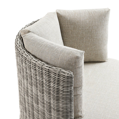 Bellagio Round Wicker Swivel Daybed, Light Grey