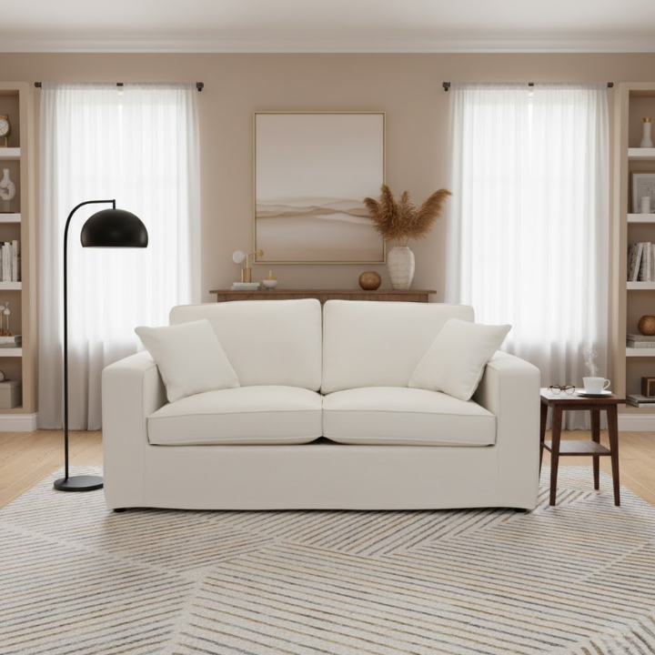 Calista Cream Fabric Sofa