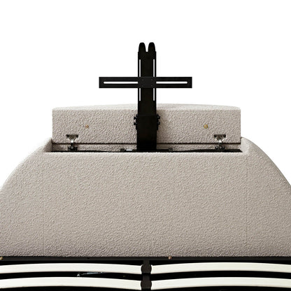 Archer Taupe Boucle TV Bed with Ottoman Storage