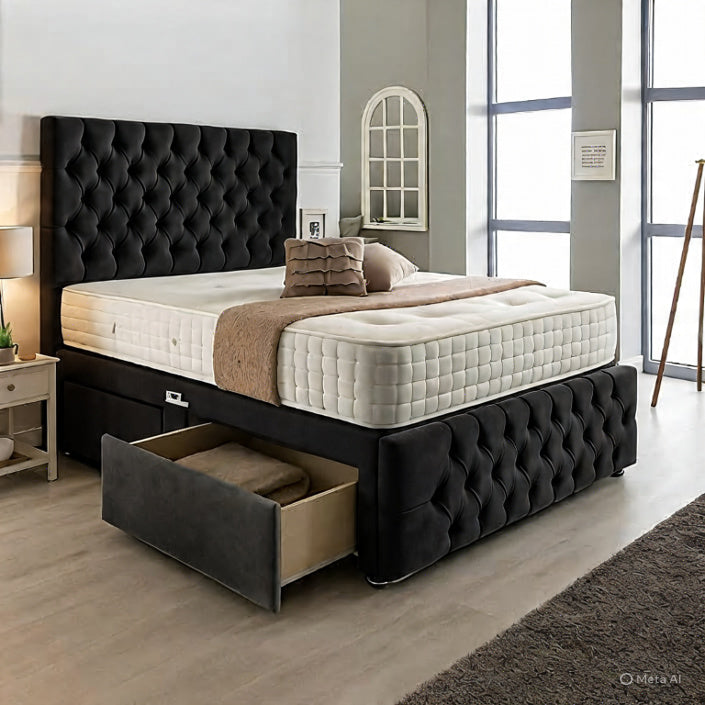 Chesterfield Matching Headboard & Footboard Divan Set – view 2