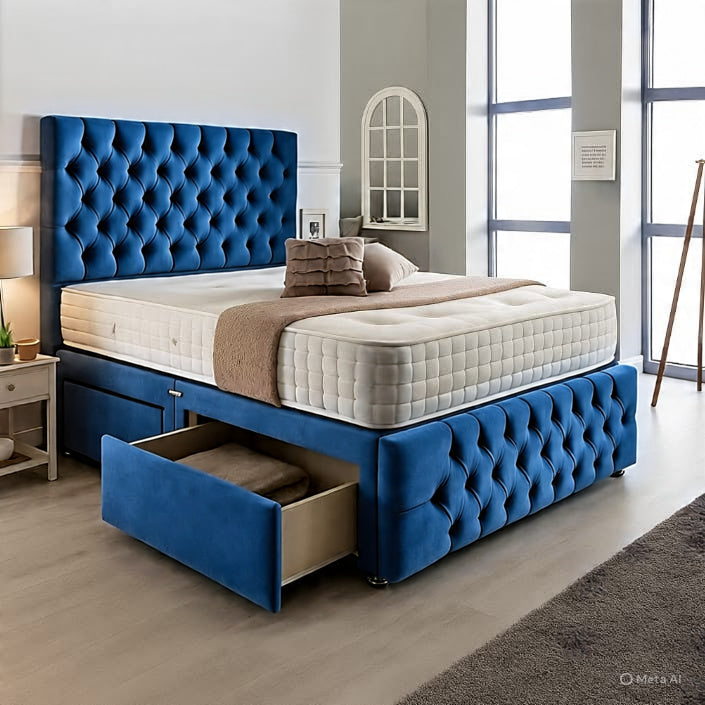 Chesterfield Matching Headboard & Footboard Divan Set – view 3