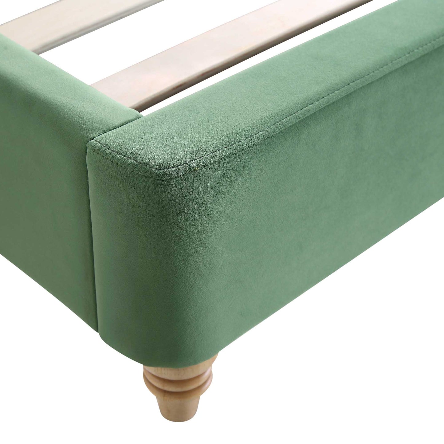 Leamington Deep-Buttoned Upholstered Bed, Meadow Green Velvet