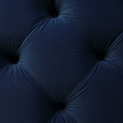 Leamington Deep-Buttoned Upholstered Bed, Midnight Blue Velvet