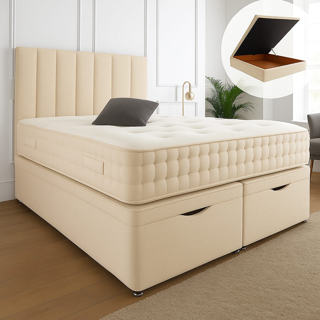 Henley Ottoman End Lift Storage Divan Bed – view 8