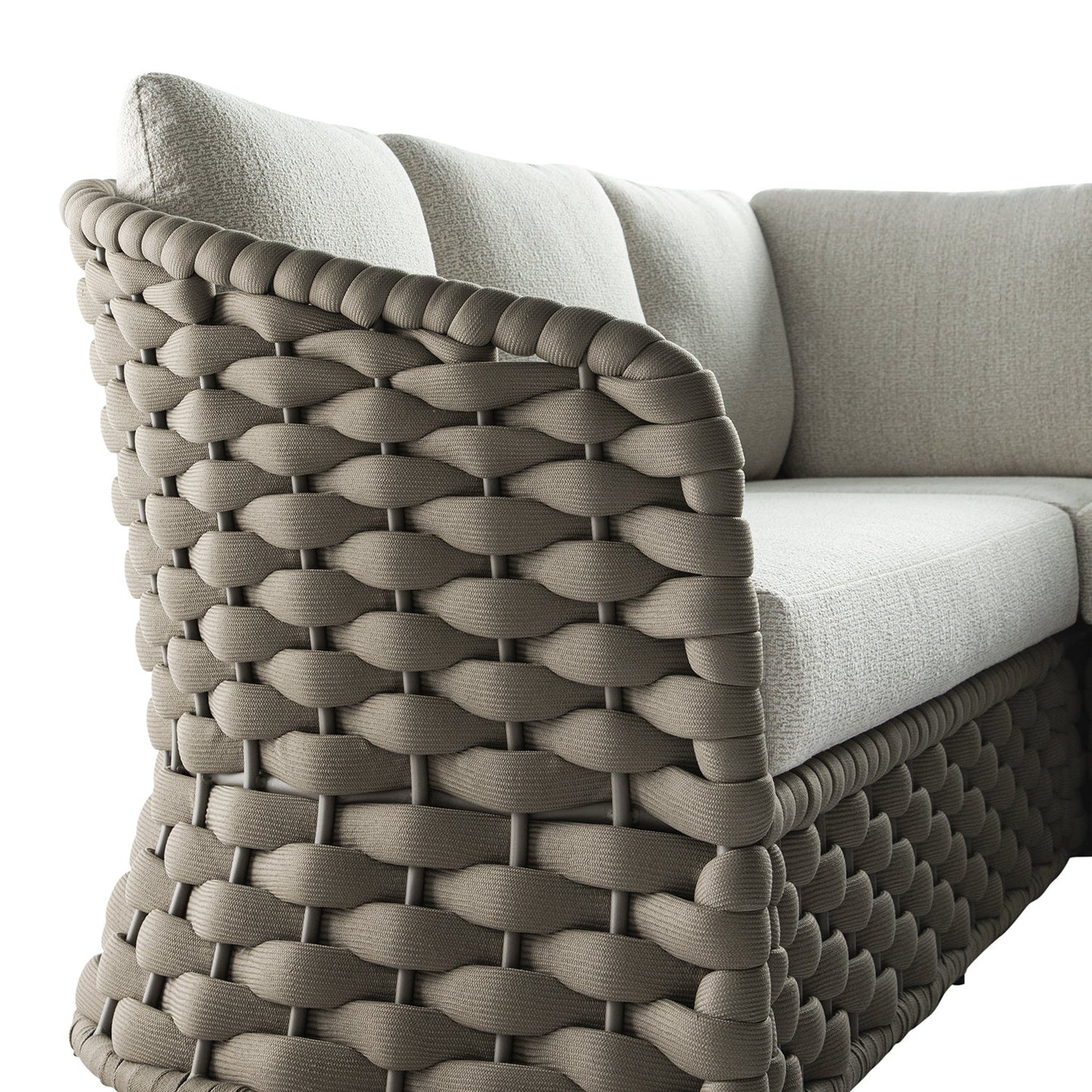 Positano Wide Rope Corner Outdoor Sofa Set, Taupe