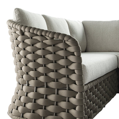Positano Wide Rope Corner Outdoor Sofa Set, Taupe