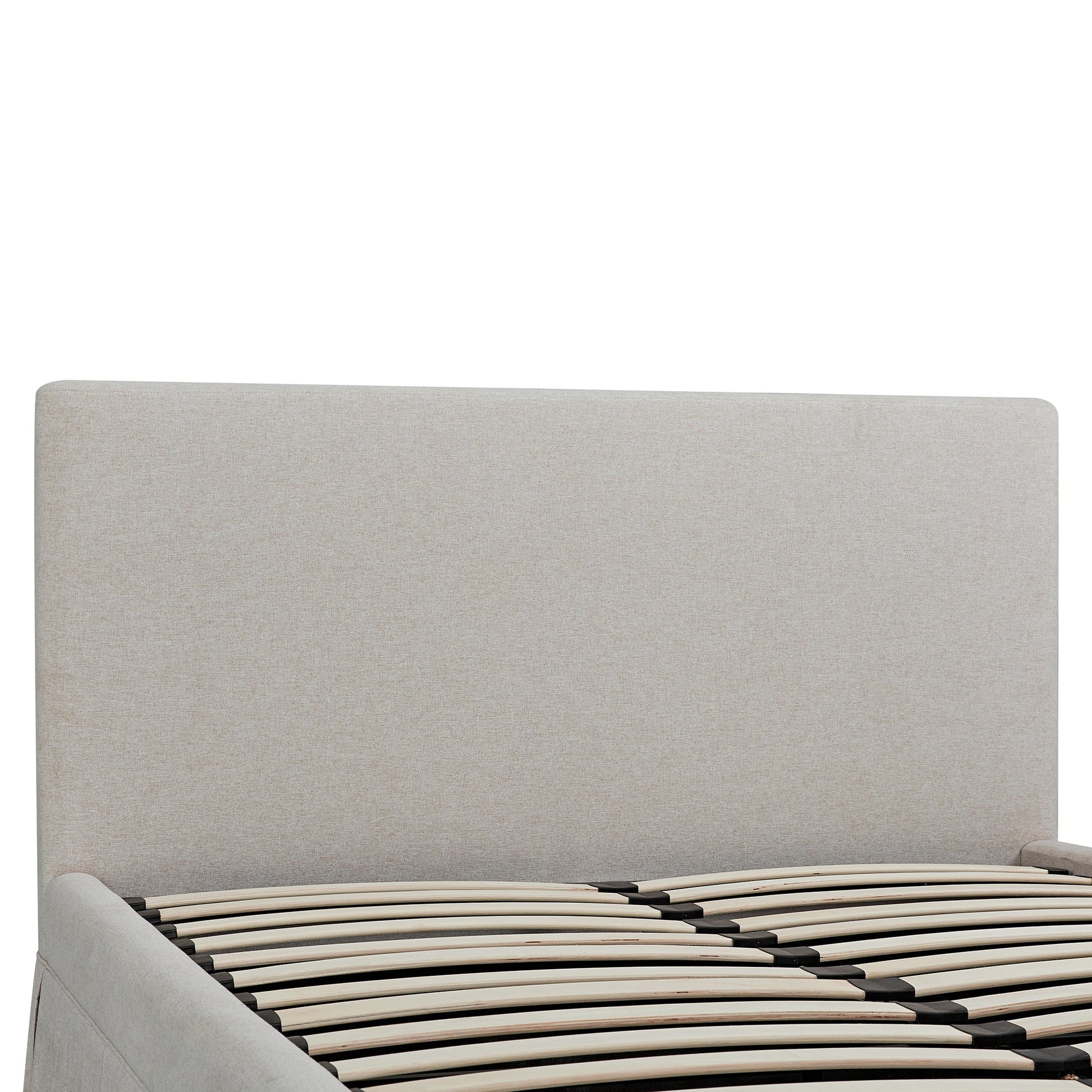 Egerton Box-Pleat Ottoman Bed with Storage, Oatmeal Brushed Fabric