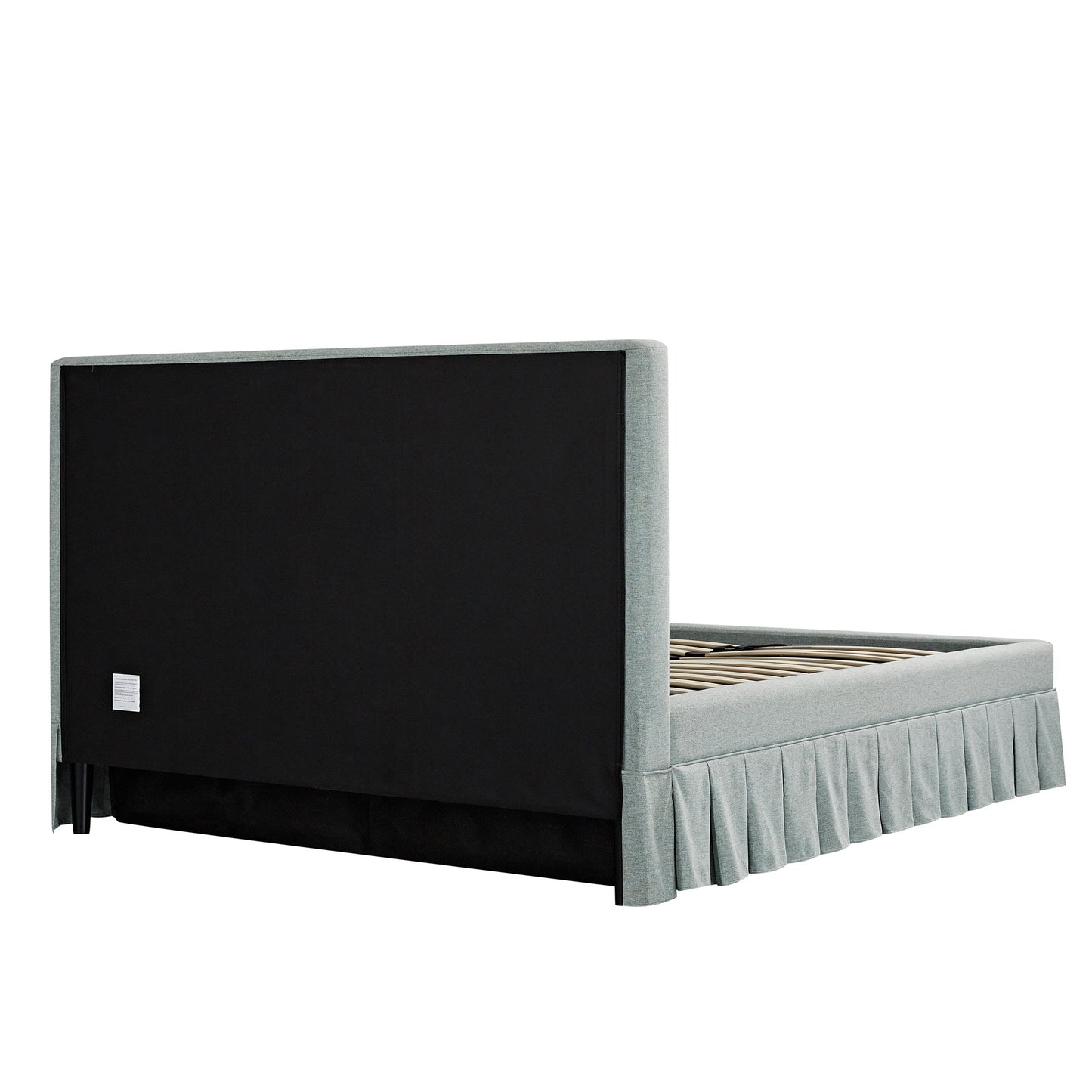 Egerton Box-Pleat Ottoman Bed with Storage, Pale Aqua Brushed Fabric