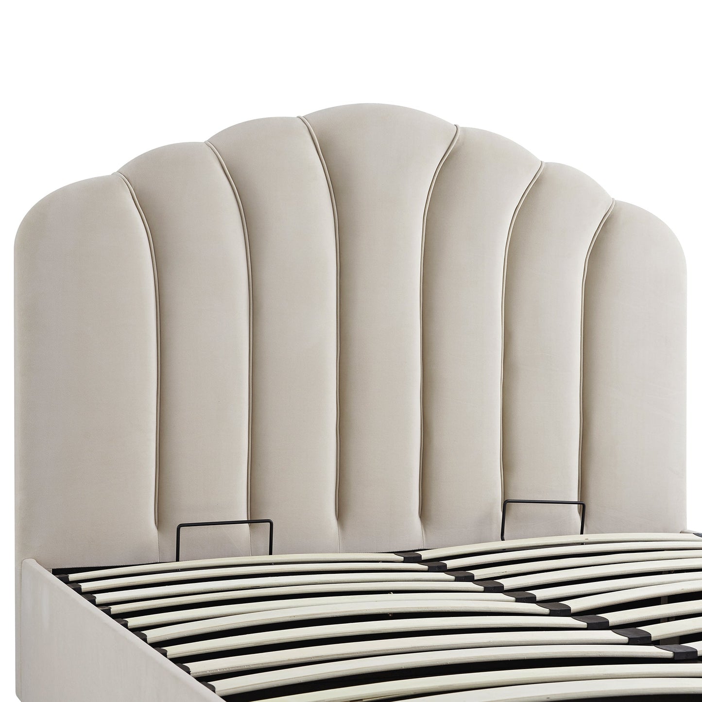 Hana Ottoman Bed with Storage, Warm Stone Velvet
