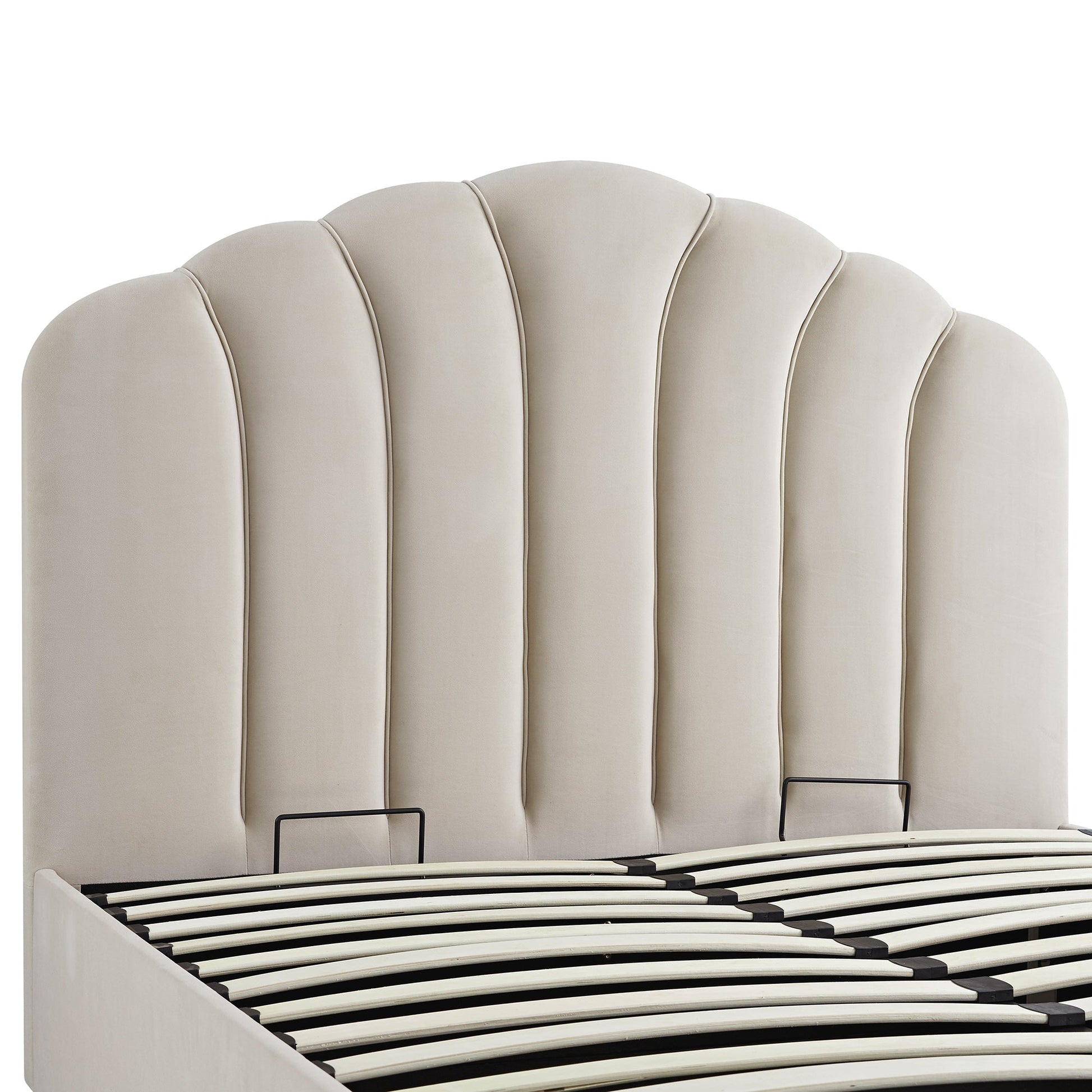 Hana Ottoman Bed with Storage, Warm Stone Velvet