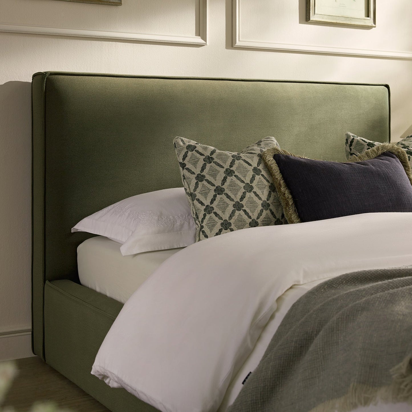 Forte Drawer Bed with Storage, Dried Herb Mohair
