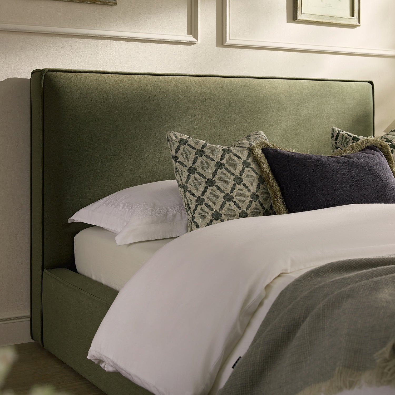 Forte Drawer Bed with Storage, Dried Herb Mohair