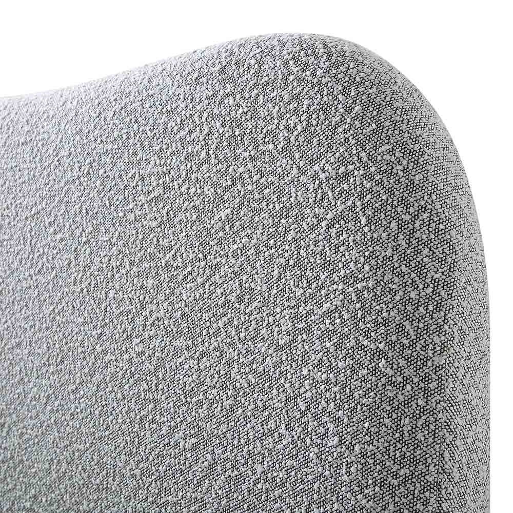 Egerie Curved Headboard Mist Grey Boucle Ottoman Bed with Storage