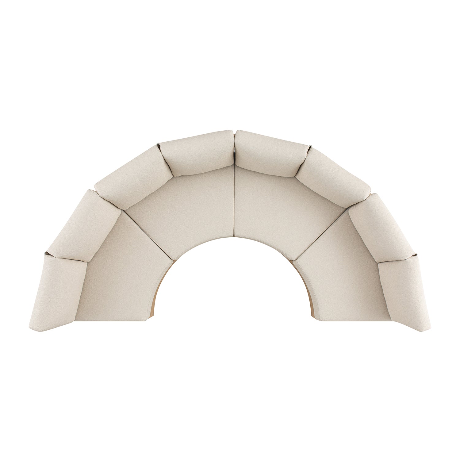 Jardin Aluminium Outdoor Modular Grande 4-Piece Curved Sofa Set, Natural