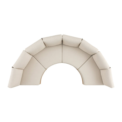 Jardin Aluminium Outdoor Modular Grande 4-Piece Curved Sofa Set, Natural
