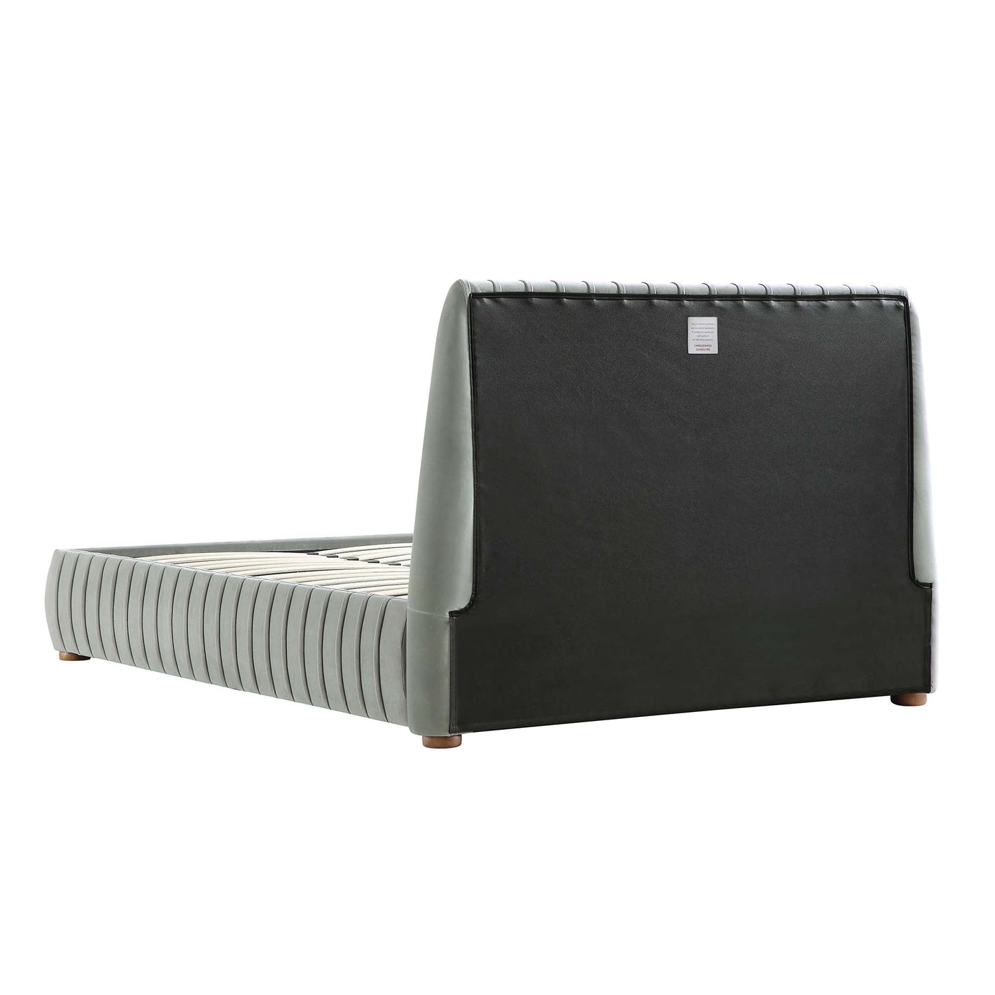 Helia Pleated Ottoman Bed with Storage, Silver Grey Velvet