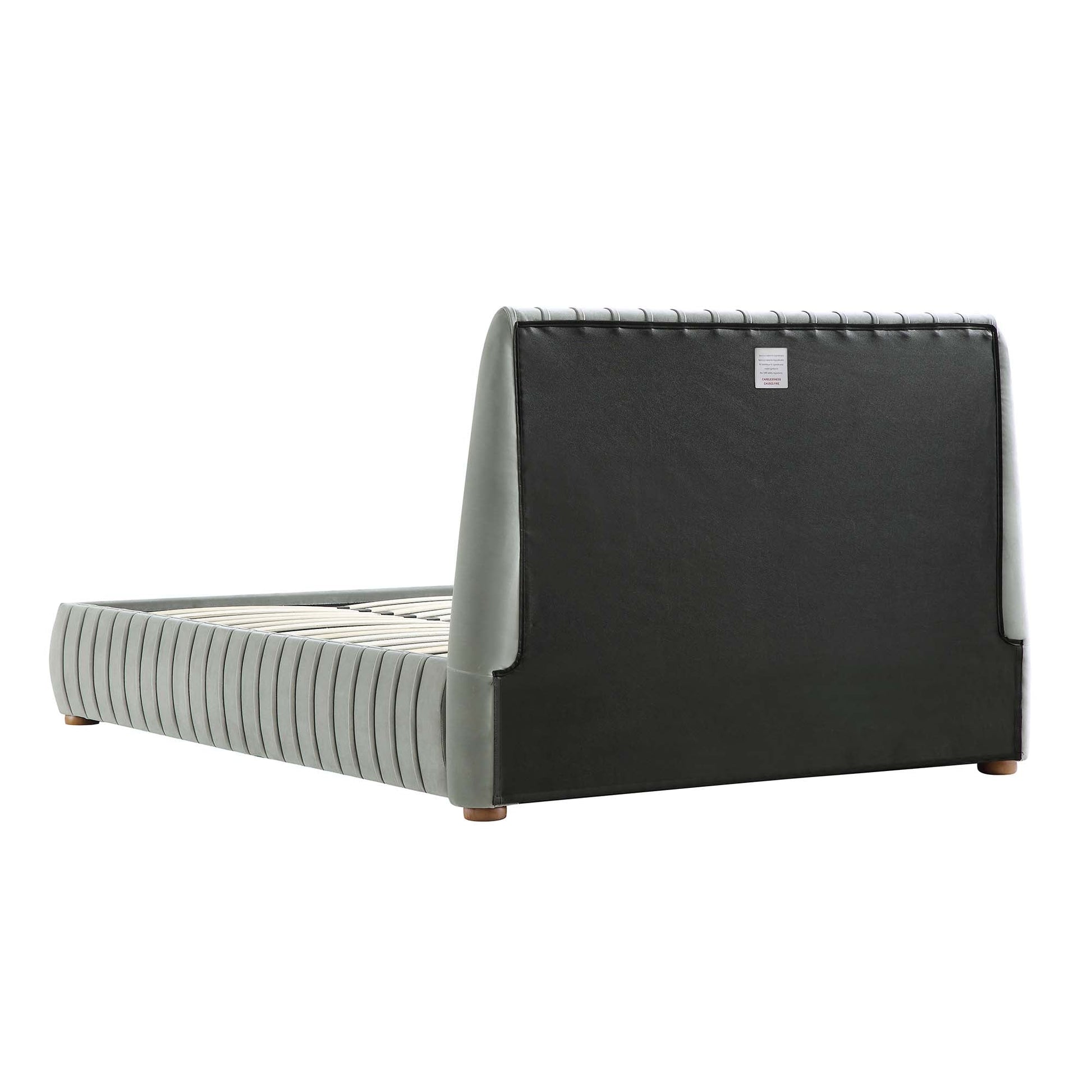 Helia Pleated Ottoman Bed with Storage, Silver Grey Velvet
