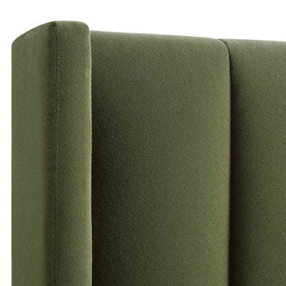 Wilton Moss Green Velvet Ottoman Bed with Storage