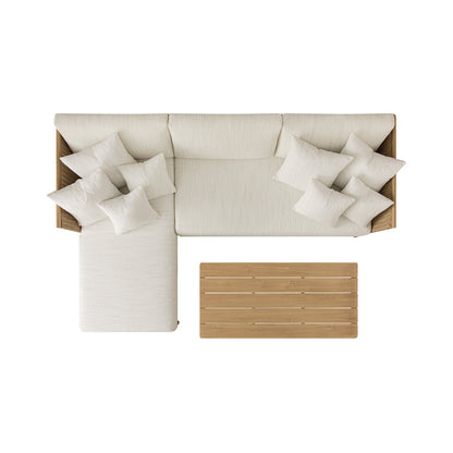 Panarea Indoor and Outdoor Wicker 4-Seater Chaise Lounge Set