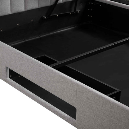 Wilton Grey Fabric TV Bed with Ottoman Storage