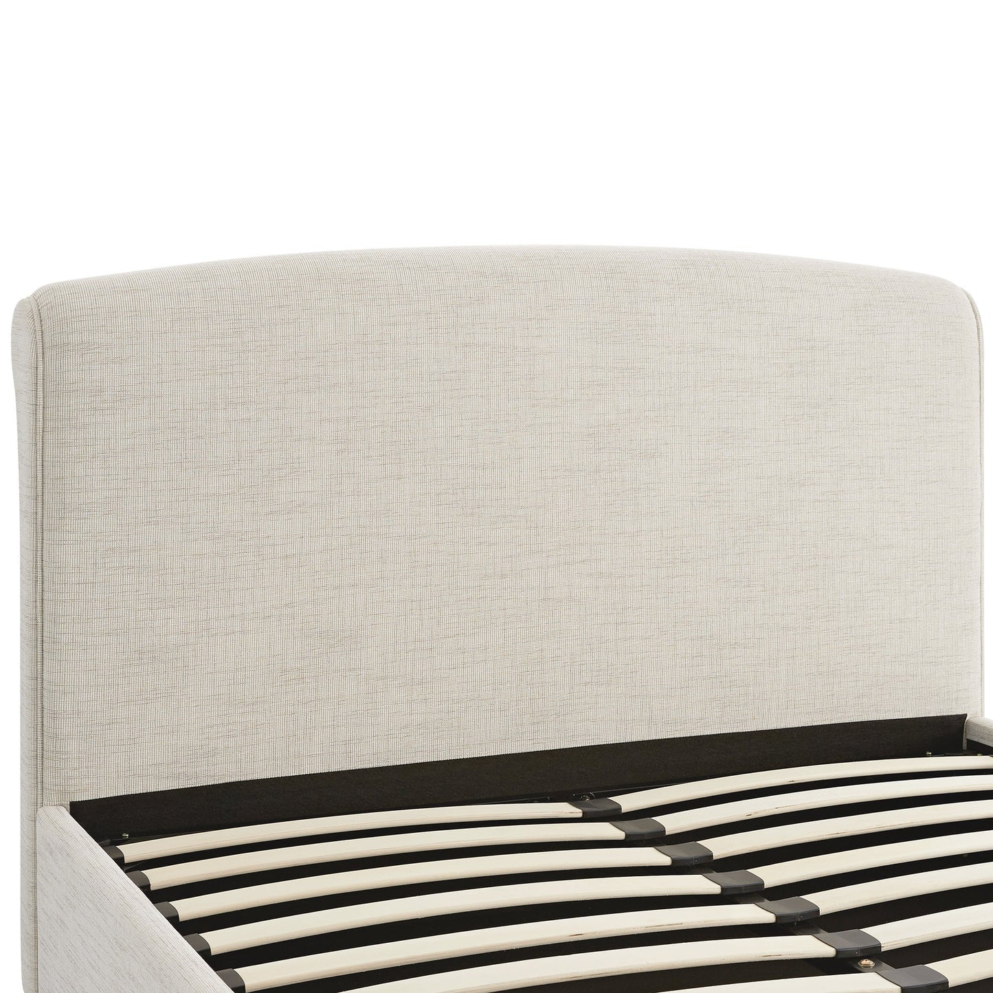Porchester Ottoman Bed with Storage, Sleigh, Oatmeal Woven Textured Fabric