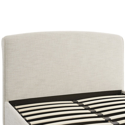 Porchester Ottoman Bed with Storage, Sleigh, Oatmeal Woven Textured Fabric