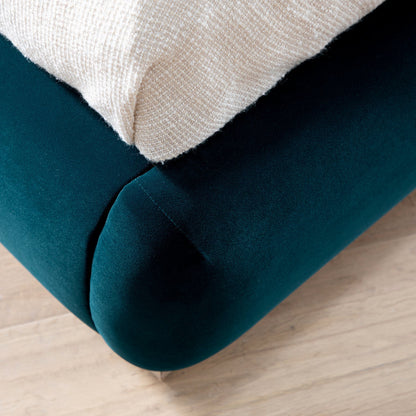 Luella Upholstered Wooden Plinth Base Bed with Storage, Teal Velvet