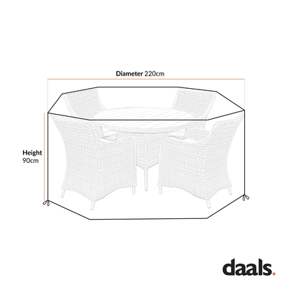 Garden Furniture Cover for Hampshire 4-Seater Rattan Dining Set