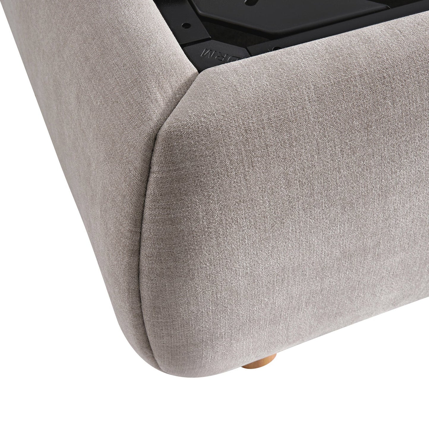 Astrid Ruched Wingback Bed, Oatmeal Chenille