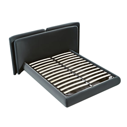 Jolene Layered Wingback Bed with Storage, Aegean Blue Velvet
