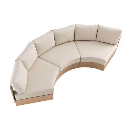 Jardin Aluminium Outdoor Modular Large 3-Piece Curved Sofa Set, Natural