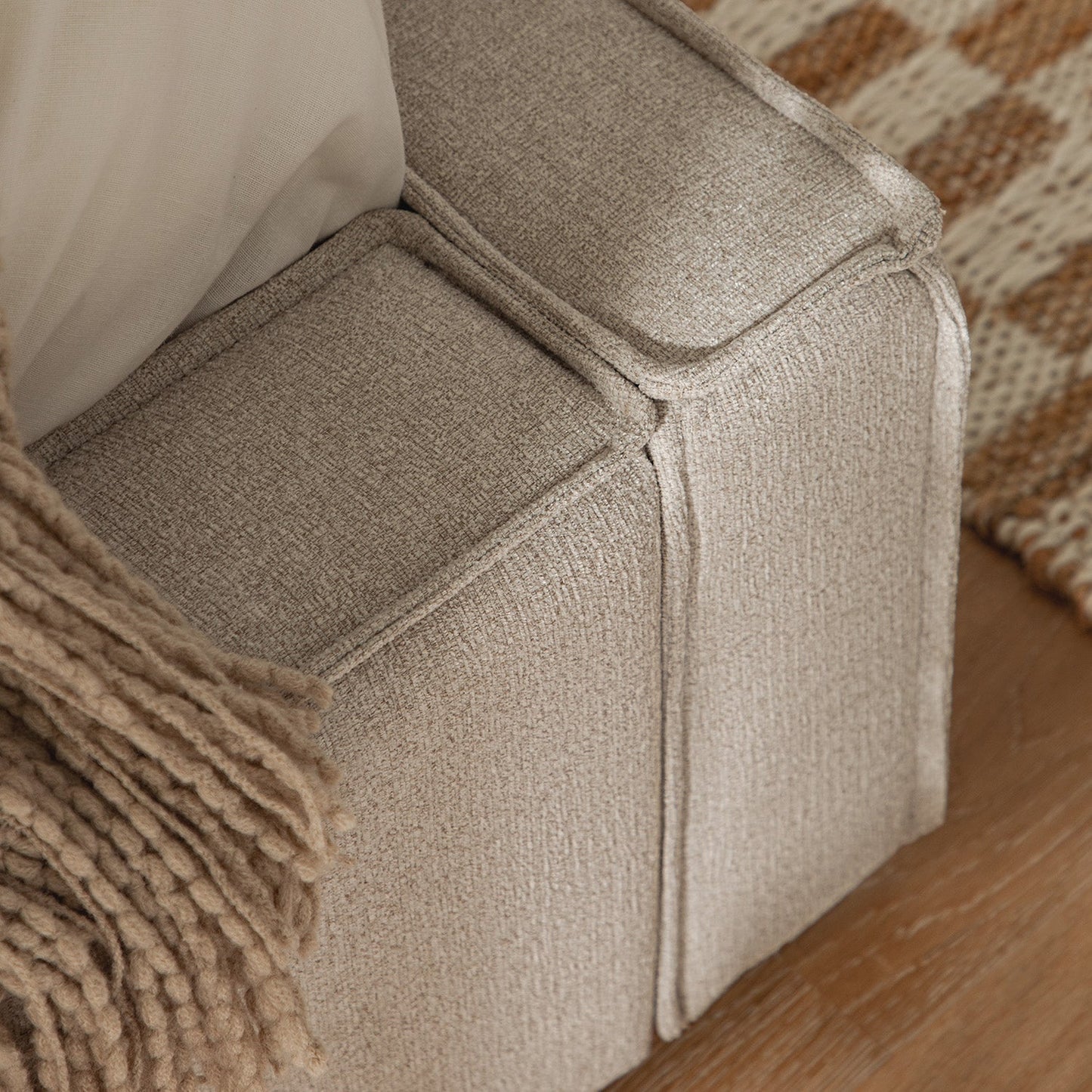 Claudine Ottoman Bed with Storage, Oatmeal Weave