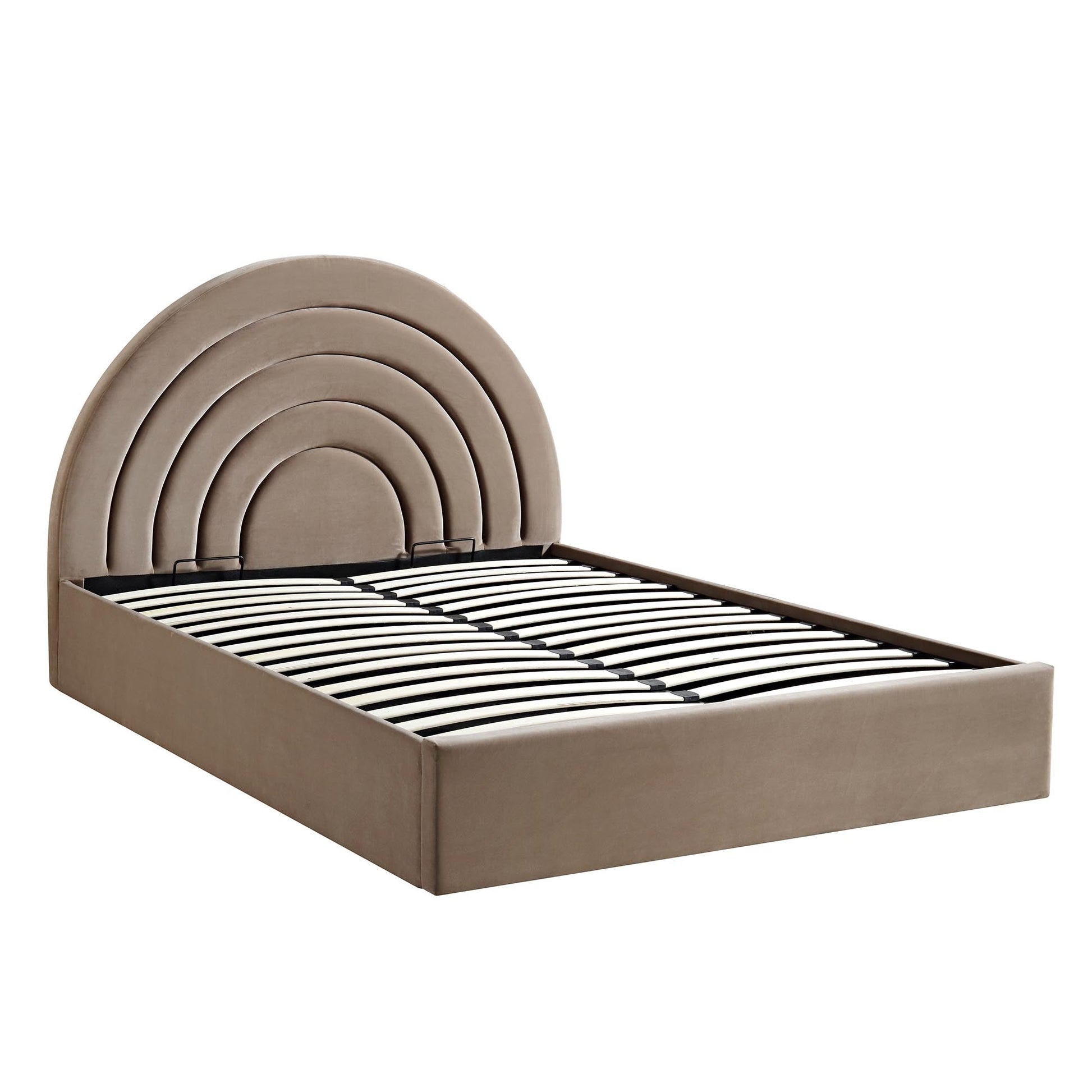 Archer Mink Velvet Ottoman Bed with Storage