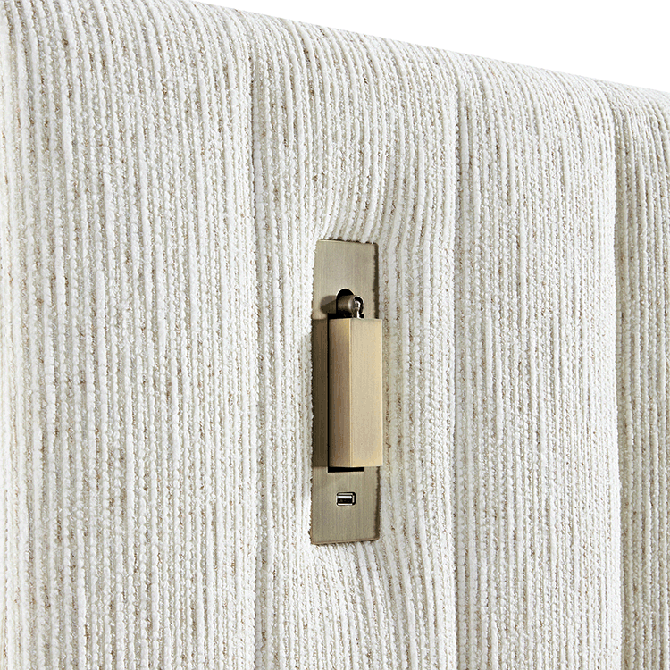Tremezzo Oversized Ottoman Bed with Storage, Beige Textured Fabric