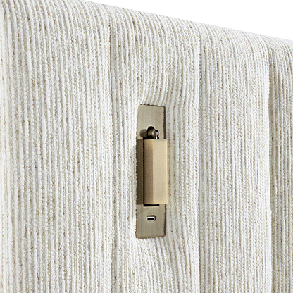 Tremezzo Oversized Ottoman Bed with Storage, Beige Textured Fabric