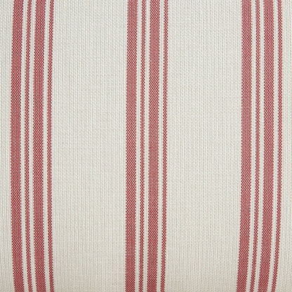 Celeste Upholstered Bed with Storage with Ruffled Headboard, Peony Red Stripe