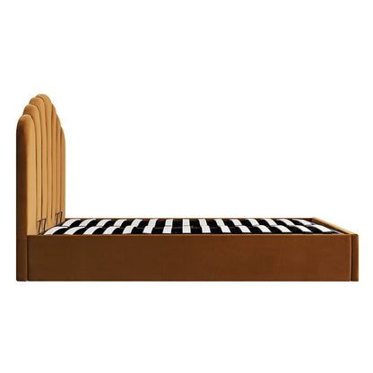 Hana Ottoman Bed with Storage, Cinnamon Velvet