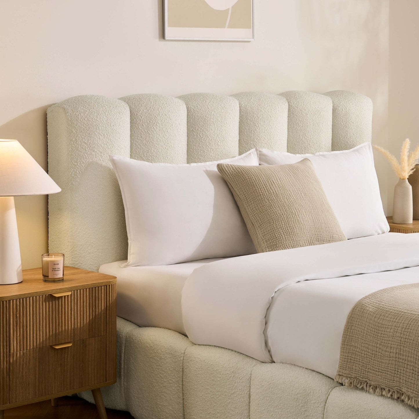 Cheshire Boucle Ottoman Storage Bed - Off White