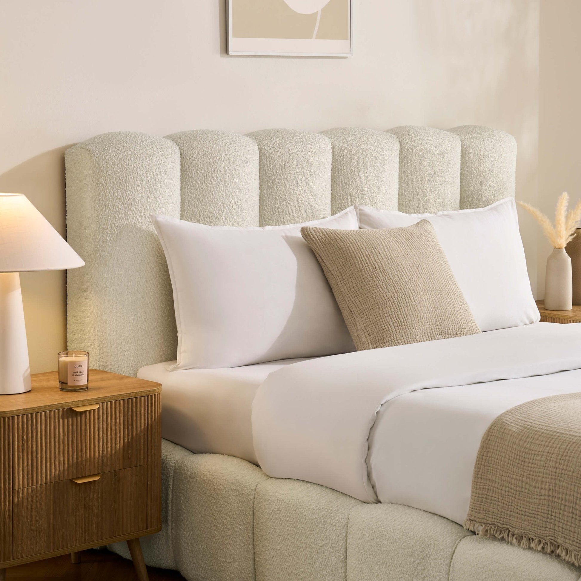 Cheshire Boucle Ottoman Storage Bed - Off White