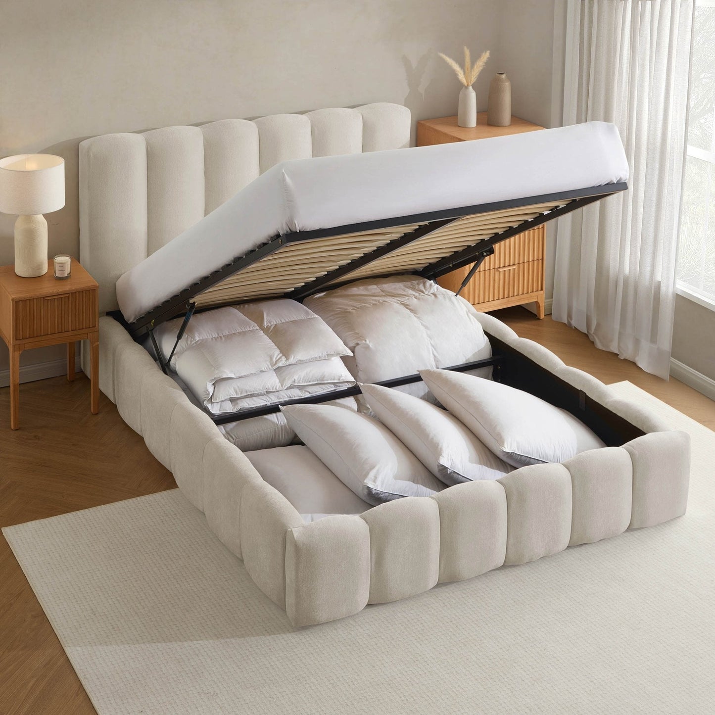 Cheshire Ottoman Storage Bed - Ivory