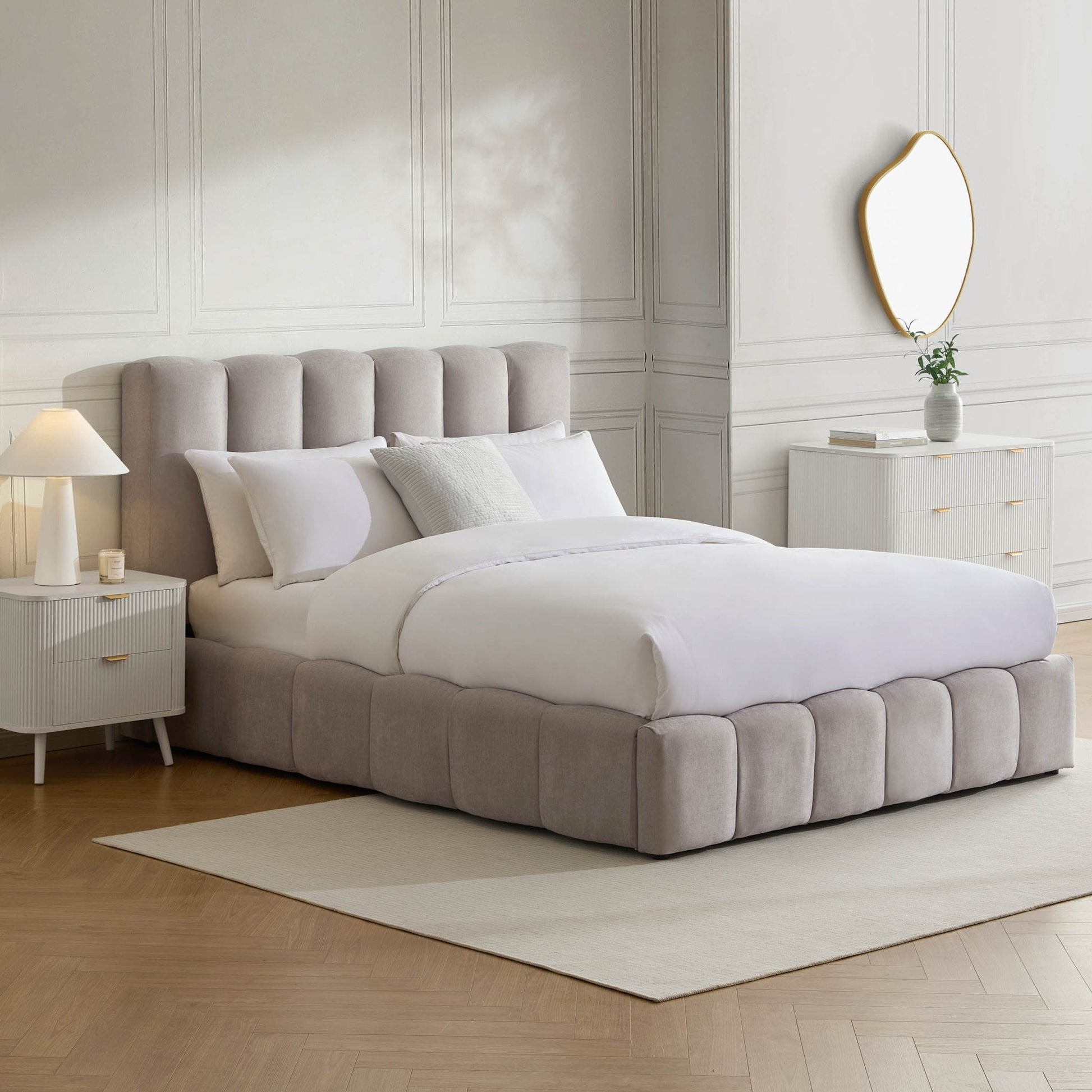 Cheshire Ottoman Storage Bed - Light Grey
