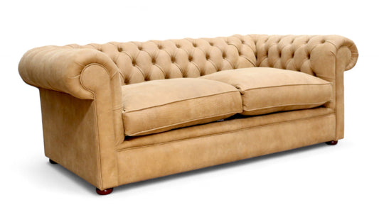 Chesterfield XL Alfie 3 Seater Sofa Settee Brunel Light Tan Leather – view 2